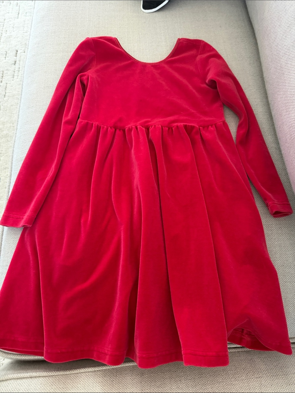 Hanna Andersson Red Velvet Long-Sleeve Twirl Dress